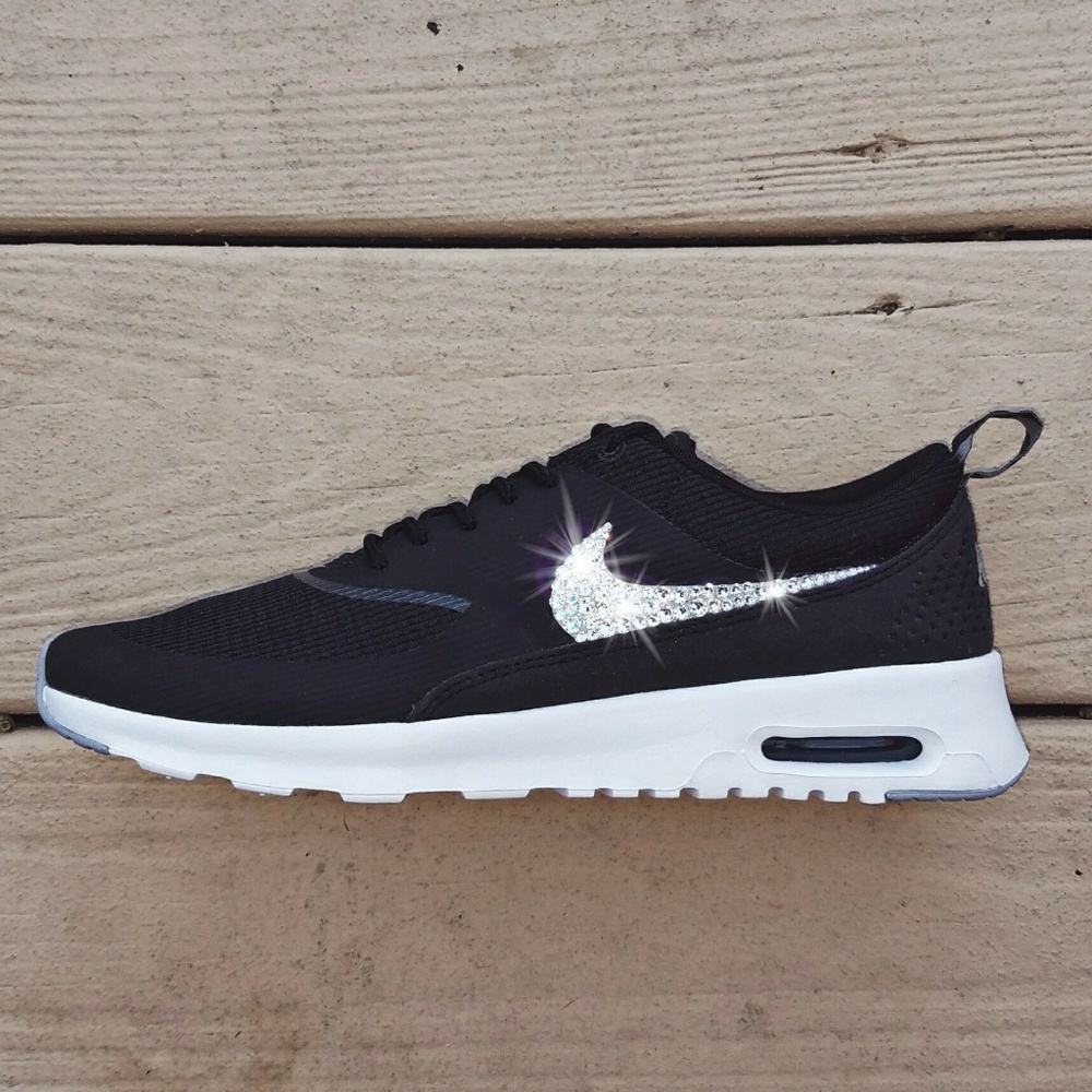 Swarovski Crystal Bling Nike Air Max Thea - Black - Picture 2 of 4